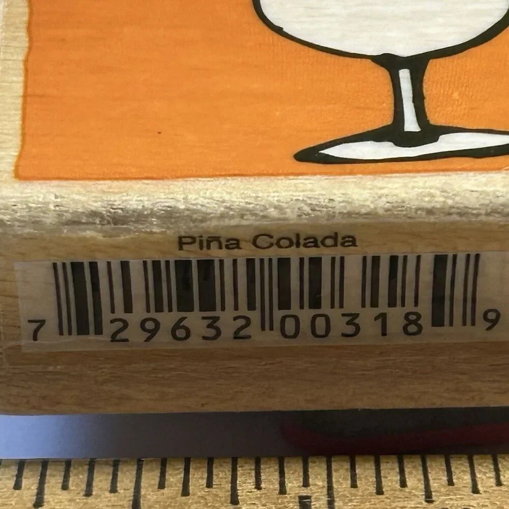 Cocktail Liquor Drinking Glass Bar Party Martini Cosmopolitan Wood Rubber Stamps